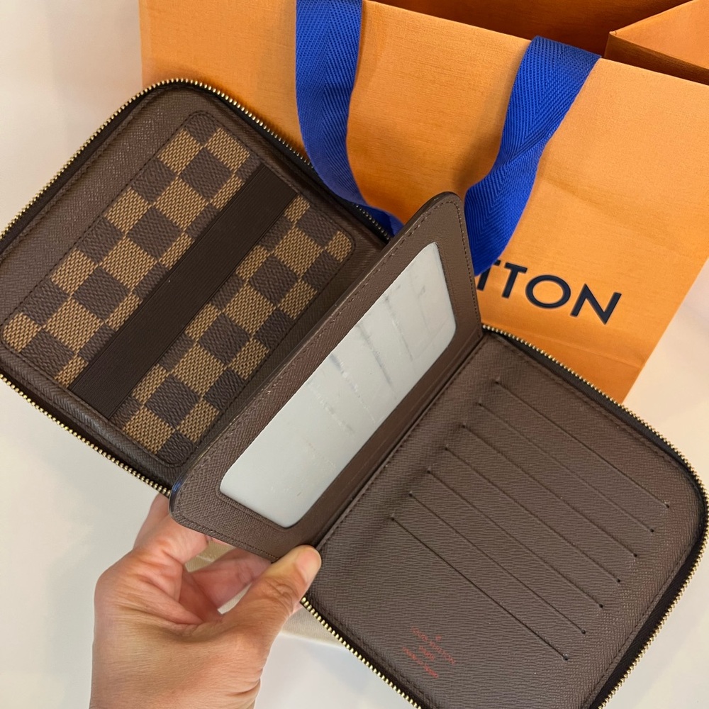 🎀 Louis Vuitton Damier Ebene Canvas Olav Organizer Zip Around Wallet - Picture 7 of 15